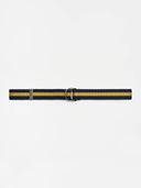 D-Ring Contrast Web Belt - Navy Blue/Yellow