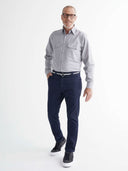 Straight Leg Flat Front Pant - Dark Navy