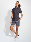Knit Dress Shirt Short Sleeve - Battleship Grey