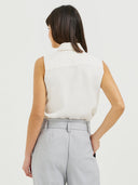 Kiara Sleeveless Blouse - Cream