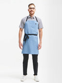 Aura Bib Apron - Blue Grey Canvas