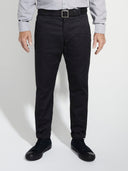 Straight Fit Flat Front Pant - Black