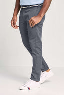 Straight Leg Flat Front Pant - Charcoal