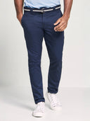 Straight Leg Flat Front Pant - Dark Navy