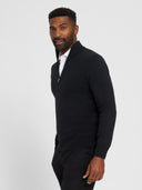 1/4-Zip Sweater - Deep Black