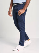 Straight Leg Flat Front Pant - Dark Navy