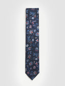 Floral Tie - Navy/Coral