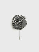 Flower Lapel Pin - Black/White