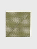 Mini Paisley Pocket Square - Green/Cream
