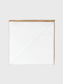 Sand Edged Pocket Square - White/Sand
