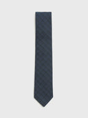 Tonal Check Tie - Navy/Black