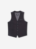 James Vest  with Chest Pocket - Black