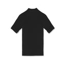 Short Sleeve Ribbed Mock Neck Knit - Black