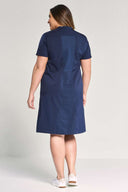 Housekeeping Dress with Mesh - Navy
