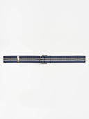 D-Ring Web Belt - Navy/Charcoal/White