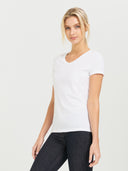 Women's V-Neck Tee - White