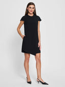 Veronica Asymmetrical Dress - Black/ Black