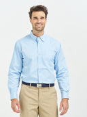 Performance Button-Down LS Shirt - Light Blue/Light Stone
