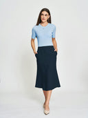 Ashley Midi Skirt - Navy