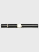 Military Buckle Web Belt - Charcoal/Black/White