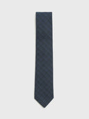 Tonal Check Tie - Navy/Black