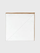 Sand Edged Pocket Square - White/Sand