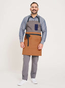Color Block Bib Apron - Charcoal/Almond