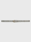 Skinny Belt - Black and White Glenn Plaid