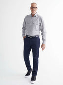 Straight Leg Flat Front Pant - Dark Navy