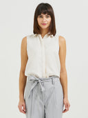 Kiara Sleeveless Blouse - Cream