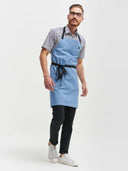Aura Bib Apron - Blue Grey Canvas