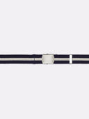 Military Buckle Web Belt - Navy/Natural
