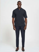 LS Bellman Jacket with Nehru Collar - Navy
