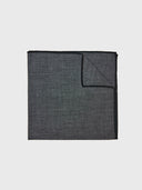 Chambray Pocket Square - Grey w/ Black Edging