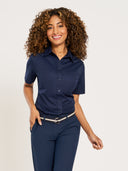 Knit Dress Shirt Short Sleeve - Dark Navy