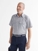 Short Sleeve Men's Solid Ripstop Shirt - Grey