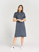 Housekeeping Dress with Mesh - Graphite