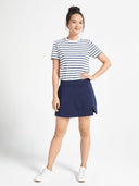 Breton Stripe Crewneck Tee - Blue/White