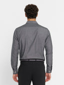 James Dress Shirt - Charcoal Chambray with Dots