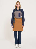 Color Block Bib Apron - Charcoal/Almond