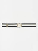 Military Buckle Web Belt - Black/Grey/White