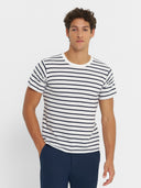 Breton Stripe Crewneck Tee - Blue/White