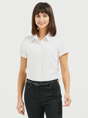 Boyfriend Short Sleeve Blouse - White