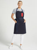 Tavern Full Apron - Midnight Blue/Red