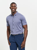 Gravitate Full-Button Polo - Navy Heather