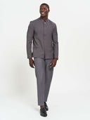 LS Bellman Jacket with Nehru Collar - Grey