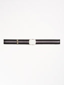 Military Buckle Web Belt - Black/Grey/Black