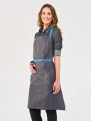 Bib Apron - Grey/Turquoise