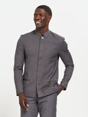 LS Bellman Jacket with Nehru Collar - Grey