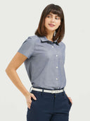 Boyfriend Short Sleeve Blouse - Blue Chambray